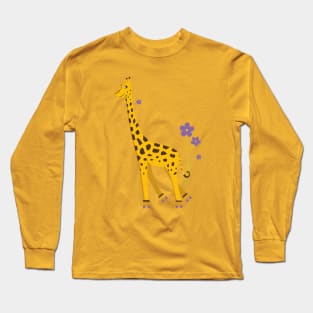 Funny Roller Skating Giraffe Long Sleeve T-Shirt